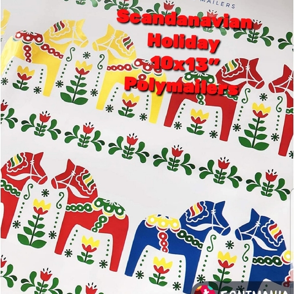 20 ct   White Dala Horse 10 X 13” PREMIUM Poly Mailers  Designer Shipping - Picture 3 of 9